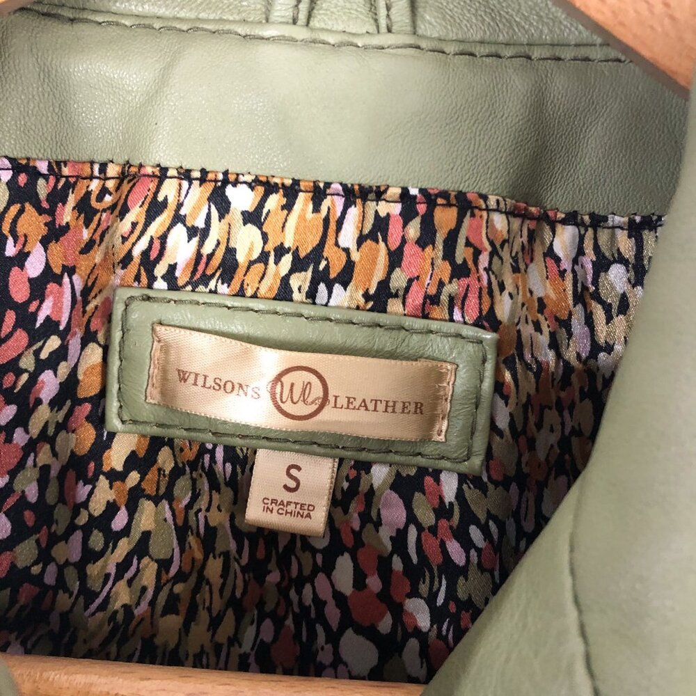 Vintage Y2K Wilsons Leather Green Leather Jacket Size Small - Picture 5 of 10